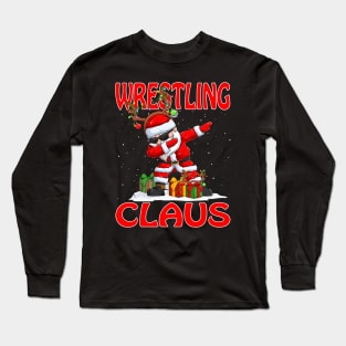 Wrestling Santa Claus Reindeer Christmas Matching Costume Long Sleeve T-Shirt